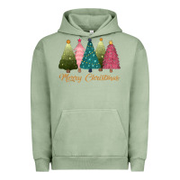 Pigment Oil Green merry christmas trees Urban Hoodie - CowGirlArtShop