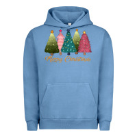 Pigment Pebble Blue merry christmas trees Urban Hoodie - CowGirlArtShop