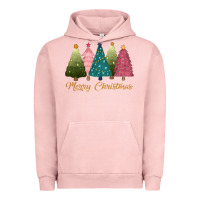Pigment Salmon merry christmas trees Urban Hoodie - CowGirlArtShop