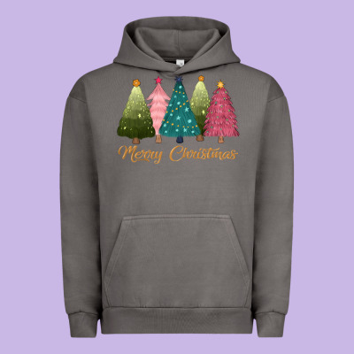 Merry Christmas Trees Urban Hoodie Designed By Cowgirlartshop