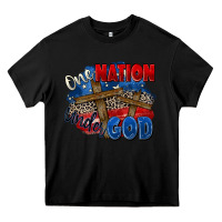 Black one nation under god Heavy Core Tee - Zillion Design Studio