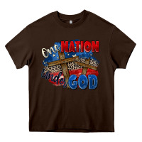 Chocolate Brown one nation under god Heavy Core Tee - Zillion Design Studio