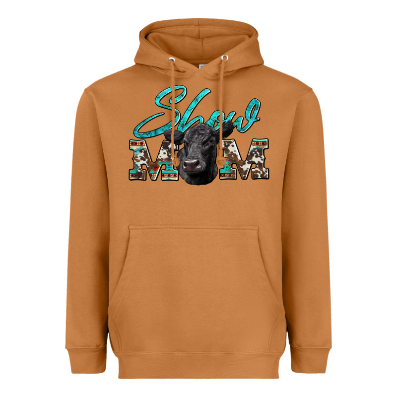 Show Mom Aztec Cowhide Black Angus Heavyweight Hoodie by Artiststas | Teevron