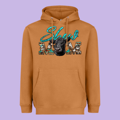 Show Mom Aztec Cowhide Black Angus Heavyweight Hoodie Designed By Artiststas