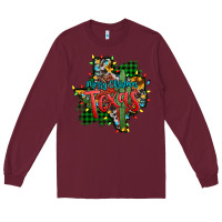 Burgundy western desert christmas texas map Long Sleeve Tee - Jasminsmagicworld