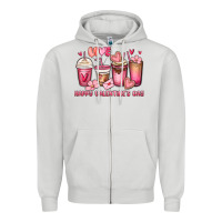 Dove Grey happy valentine's day coffee cups Zipper Hoodie - MaliasSmallBusiness