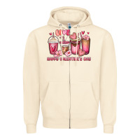 Sandshell happy valentine's day coffee cups Zipper Hoodie - MaliasSmallBusiness