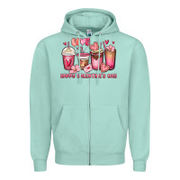 Seafoam happy valentine's day coffee cups Zipper Hoodie - MaliasSmallBusiness