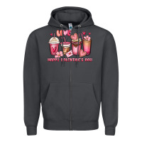 Smoke happy valentine's day coffee cups Zipper Hoodie - MaliasSmallBusiness