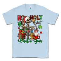 Dusty Blue ho ho holy shit what a year christmas skeleton Classic Tee - Jasminsmagicworld