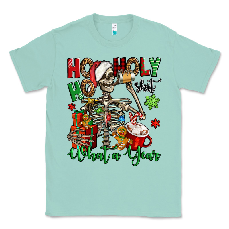 Ho Ho Holy Shit What A Year Christmas Skeleton Classic Tee by Jasminsmagicworld | Teevron