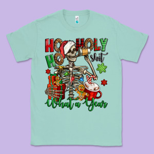 Ho Ho Holy Shit What A Year Christmas Skeleton Classic Tee Designed By Jasminsmagicworld