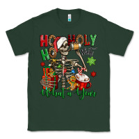 Sports Green ho ho holy shit what a year christmas skeleton Classic Tee - Jasminsmagicworld
