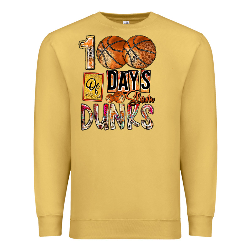 100 Of Days Slam Dunks Premium Sweatshirt by SublimationCraftShop | Teevron