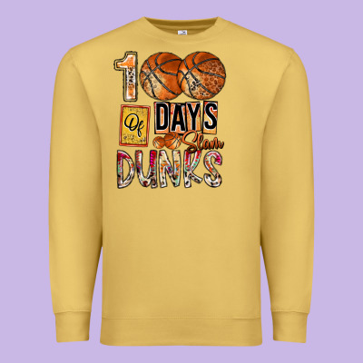 100 Of Days Slam Dunks Premium Sweatshirt Designed By Sublimationcraftshop