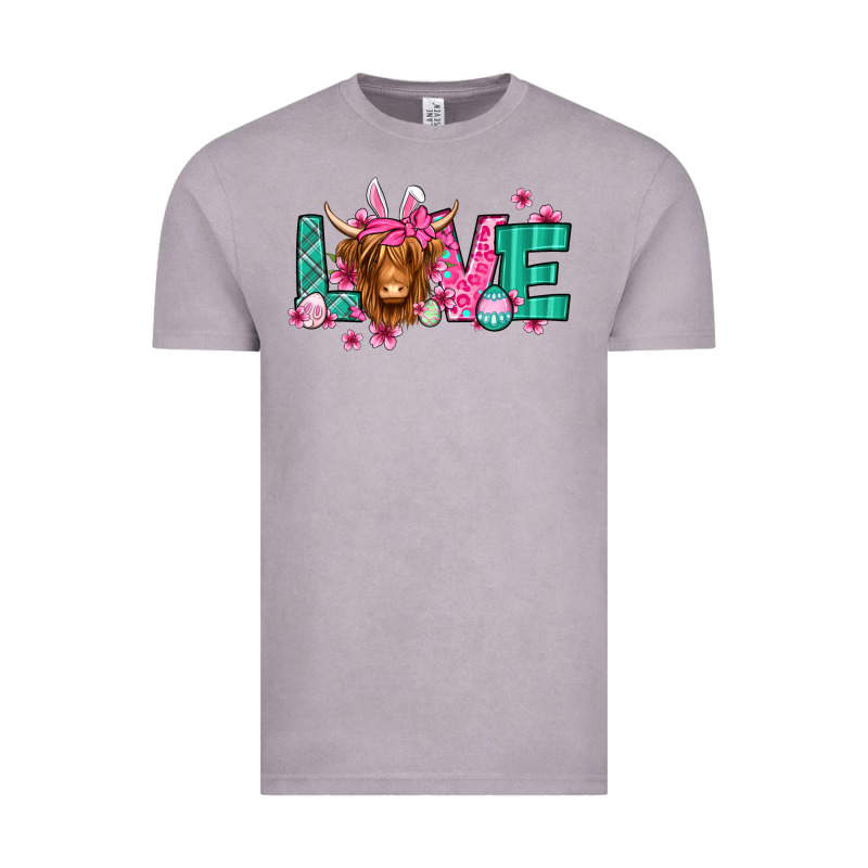 Love Easter Floral Longhaired Cow Vintage Tee by Jasminsmagicworld | Teevron