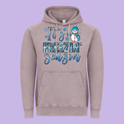 It S Freezin Season Vintage Hoodie Designed By Jahusdesignshop