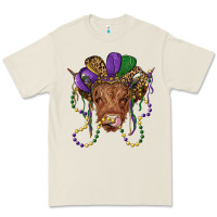 Bone highland cow with mardi gras hat Premium Tee - RanaPortraitStore