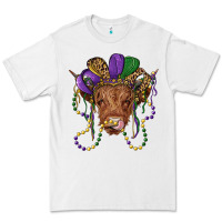 White highland cow with mardi gras hat Premium Tee - RanaPortraitStore