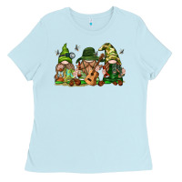 Baby Blue camping gnomies Ladies Tee - texasbilliewilder