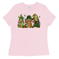 Bubblegum Pink camping gnomies Ladies Tee - texasbilliewilder