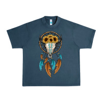 Midnight Navy dreamer catcher bull skull Urban Heavy Tee - JahusDesignShop