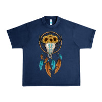Navy dreamer catcher bull skull Urban Heavy Tee - JahusDesignShop
