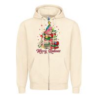 Sandshell merry bookmas christmas book tree Zipper Hoodie - MaliasSmallBusiness