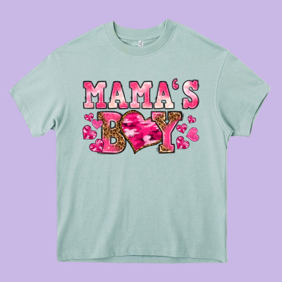 Valentines Day Mamas Boy Heavy Core Tee Designed By Texasbilliewilder