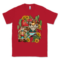 Red western gnome truck cactus sunflower Classic Tee - BarkalooDesign