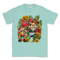Seafoam western gnome truck cactus sunflower Classic Tee - BarkalooDesign