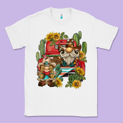 Western Gnome Truck Cactus Sunflower Classic Tee Designed By Barkaloodesign