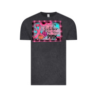 Vintage Black in october we wear pink Vintage Tee - JahusDesignShop