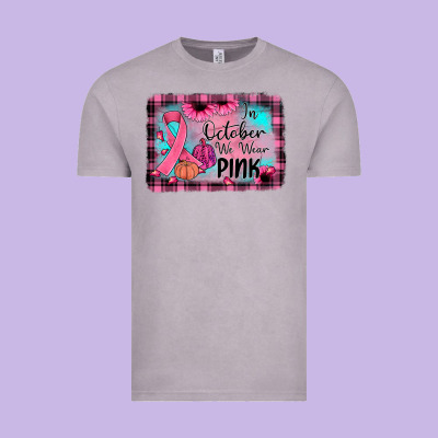 In October We Wear Pink Vintage Tee Designed By Jahusdesignshop