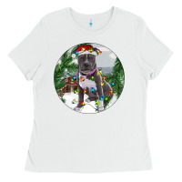 White Pitbull And Farm Ladies Tee - RanaPortraitStore