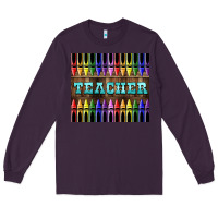 Plum Teacher Crayons Long Sleeve Tee - LillyAllenDesigns