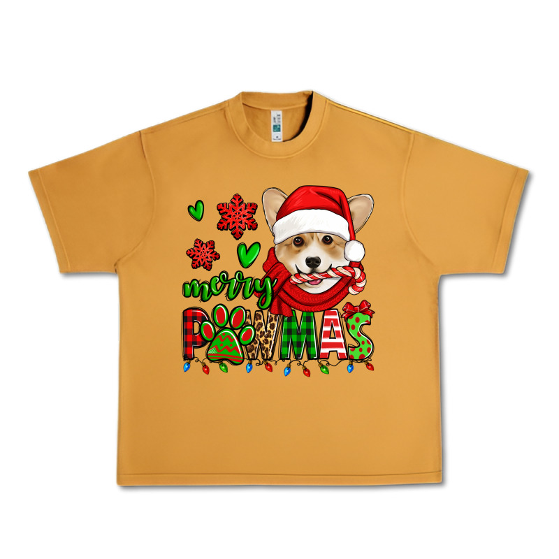 Merry Pawmas Christmas Corgi Urban Heavy Tee by Jasminsmagicworld | Teevron