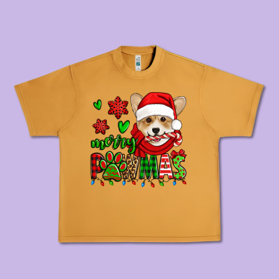 Merry Pawmas Christmas Corgi Urban Heavy Tee Designed By Jasminsmagicworld