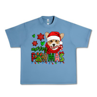 Pebble Blue merry pawmas christmas corgi Urban Heavy Tee - Jasminsmagicworld