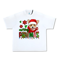 White merry pawmas christmas corgi Urban Heavy Tee - Jasminsmagicworld