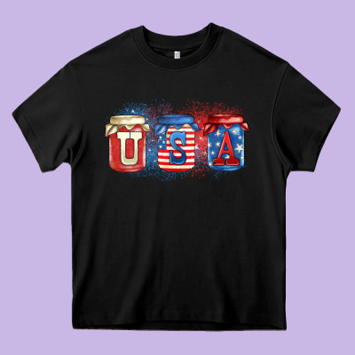 Usa Mason Jars Heavy Core Tee Designed By Zillion Design Studio