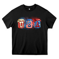 Black usa mason jars Heavy Core Tee - Zillion Design Studio