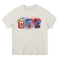 Cream usa mason jars Heavy Core Tee - Zillion Design Studio