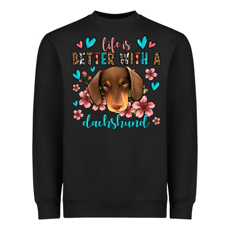Life Is Better With A Dachshund Heavyweight Sweatshirt by Jasminsmagicworld | Teevron