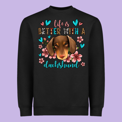 Life Is Better With A Dachshund Heavyweight Sweatshirt Designed By Jasminsmagicworld
