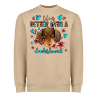 Mushroom life is better with a dachshund Heavyweight Sweatshirt - Jasminsmagicworld
