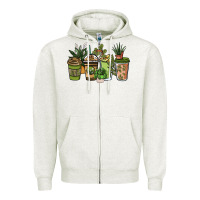 Oatmeal Heather plant lover coffee cups Zipper Hoodie - NancyCooperArtShop
