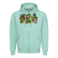 Seafoam plant lover coffee cups Zipper Hoodie - NancyCooperArtShop