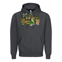 Smoke plant lover coffee cups Zipper Hoodie - NancyCooperArtShop