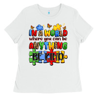 White in a world where you can be anything be kind Ladies Tee - JahusDesignShop